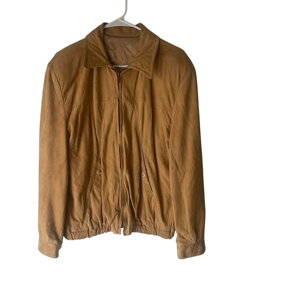 Scully Leatherwear Vintage 90s Size 44 XL Camel Tan Suede Western Bomber Jacket